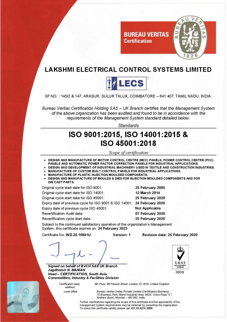 IMS2020 Lakshmi Electrical Control Systems Limited